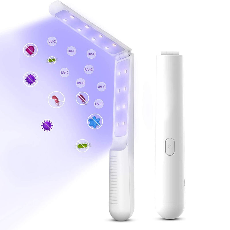Portable UVC Light Disinfector Lamp Chargeable Foldable UV Wand for Home Hotel Travel