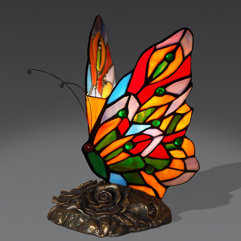 Butterfly Night Table Lamp Tiffany Style Bedroom Bedside Feeding Bar Decoration - ktvhomes
