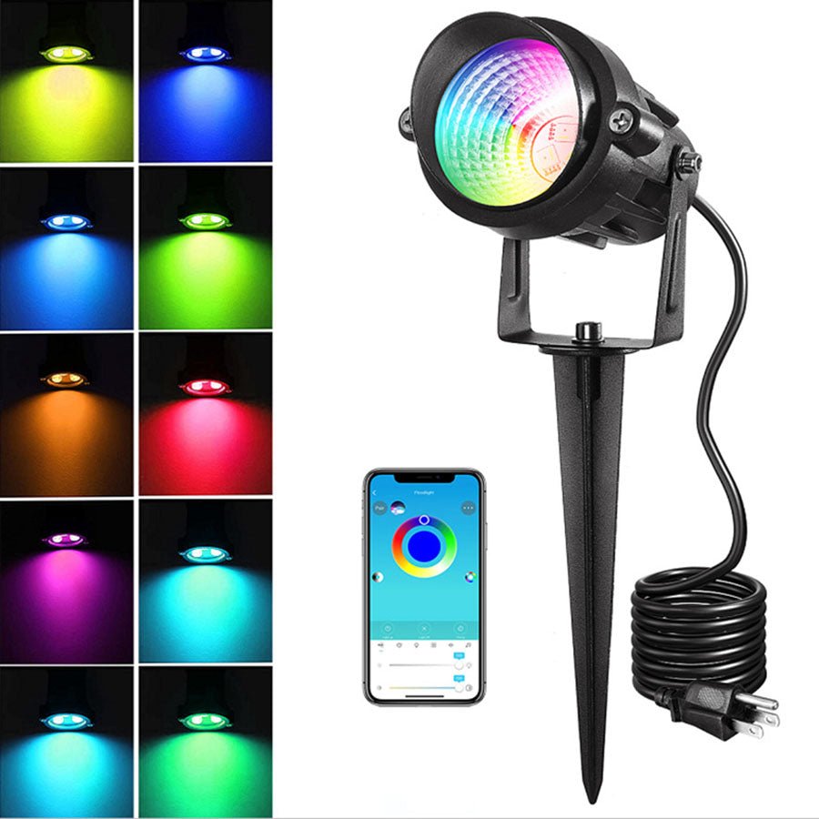 Outdoor LED Landscape Spotlight 12W RGB IP66 (12Pack) - ktvhomes