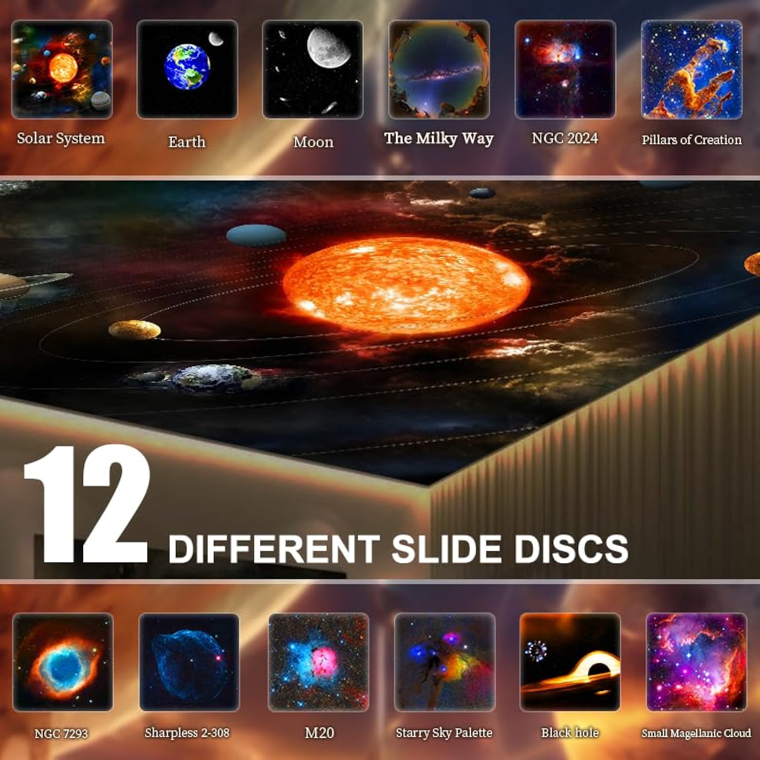 Planetarium Sky Light Galaxy Projector 4K Replaceable 13 HD Galaxy Discs - ktvhomes